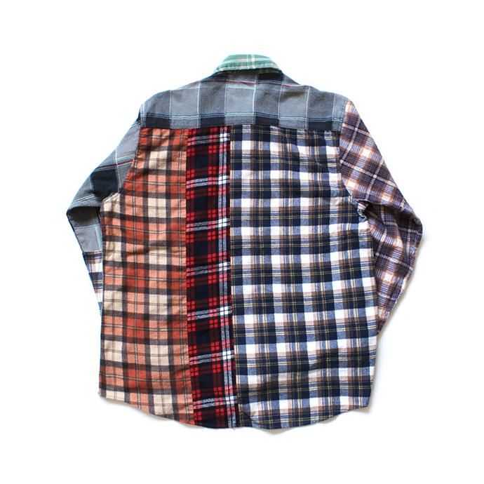 146903293 Hexico / Deformer Switching Color Ex. Printed Plaid Flannel Shirts リメイクプリントネルシャツ L - 02 02