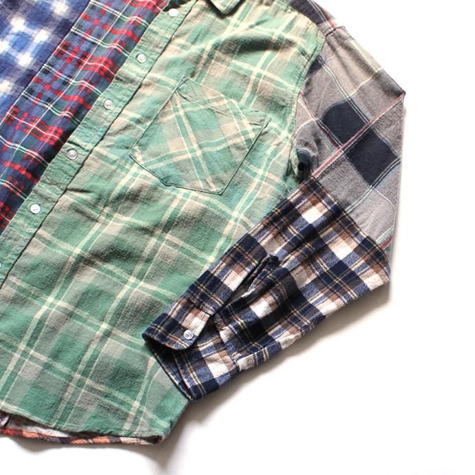 146903293 Hexico / Deformer Switching Color Ex. Printed Plaid Flannel Shirts リメイクプリントネルシャツ L - 02 02