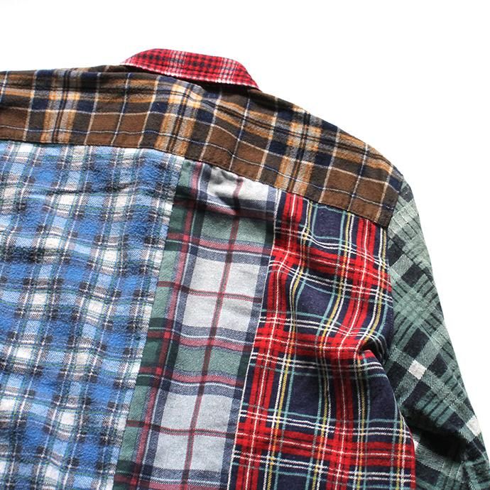 146903356 Hexico / Deformer Switching Color Ex. Printed Plaid Flannel Shirts リメイクプリントネルシャツ L - 04 02