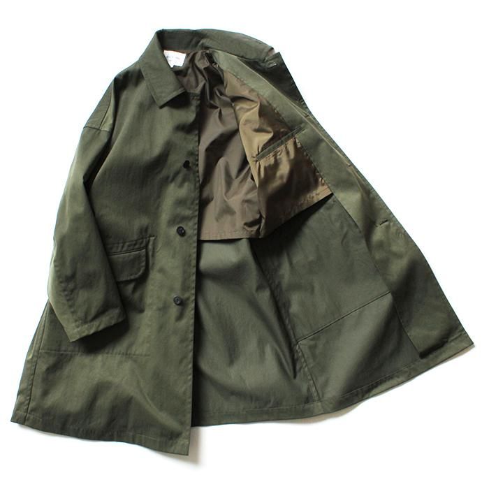 147570063 STILL BY HAND / CO0294 ナイロン素材 ステンカラーコート - Khaki 02