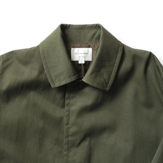147570063 STILL BY HAND / CO0294 ナイロン素材 ステンカラーコート - Khaki 02