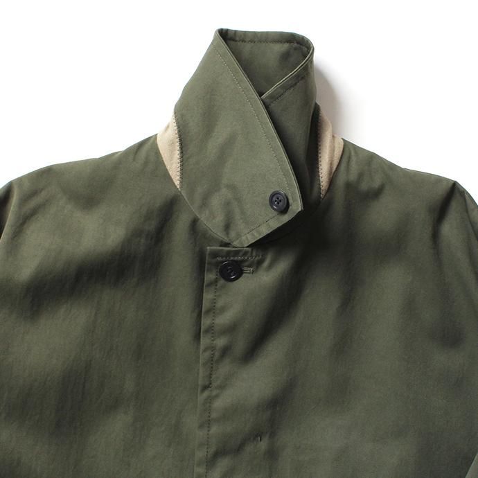 147570063 STILL BY HAND / CO0294 ナイロン素材 ステンカラーコート - Khaki 02