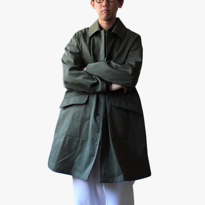 147570063 STILL BY HAND / CO0294 ナイロン素材 ステンカラーコート - Khaki 02