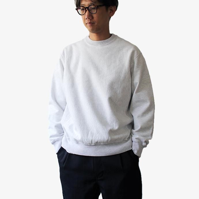 148259676 blurhms ROOTSTOCK / Soft & Hard Sweat Crew-neck P/O - White Heather BHS-RKAW19011-20S 02