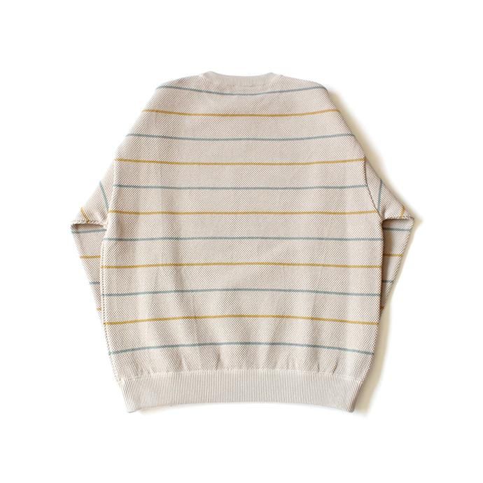 148579318 crepuscule / BD KANOKO P/O 2001-001 Beige ボーダー鹿の子編みプルオーバー ベージュ 02