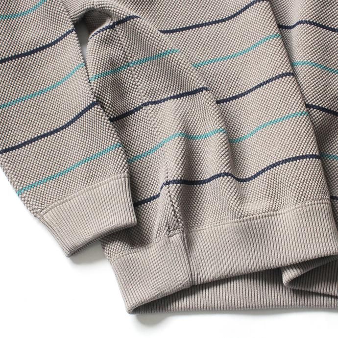 148579325 crepuscule / BD KANOKO P/O 2001-001 Gray ボーダー鹿の子編みプルオーバー グレー 02