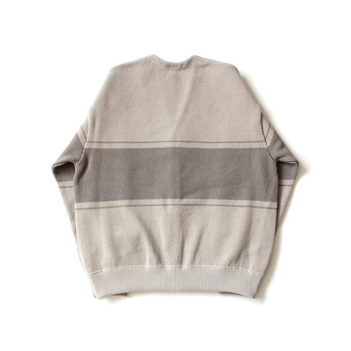 148579382 crepuscule / BD KANOKO C/D 2001-002 Beige x Gray ボーダー鹿の子編みカーディガン 02