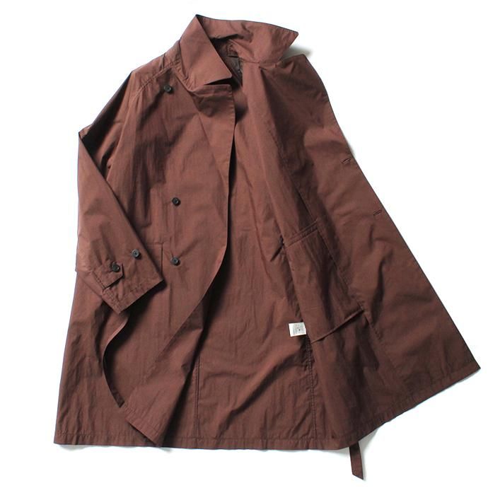 148921215 STILL BY HAND / CO01201 コットン/ナイロン セミダブルトレンチコート - Mahogany 02