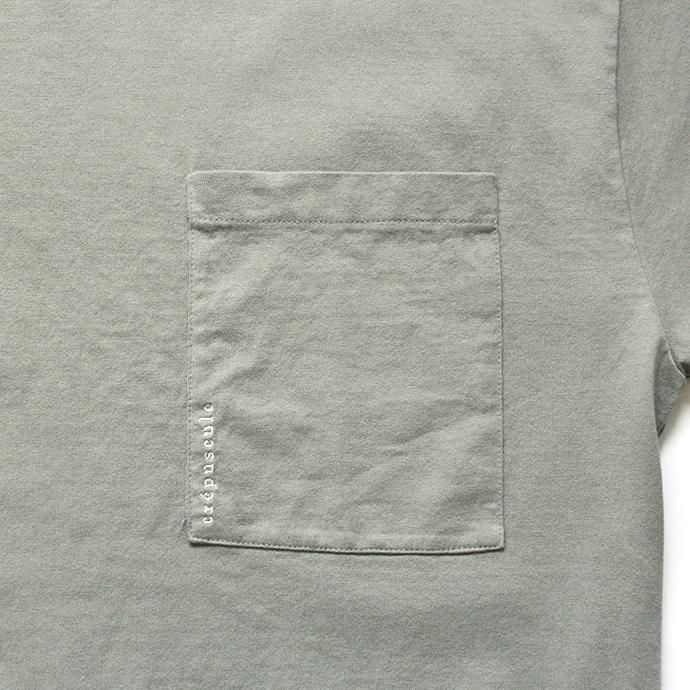 149058802 crepuscule / T-shirt 2001-005 Green ポケットTシャツ 02