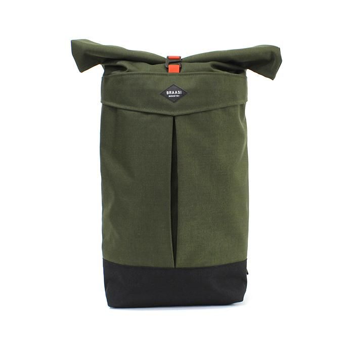 149219768 BRAASI INDUSTRY / LEVO - 25L Khaki/Orange 耐水ロールトップバックパック 01
