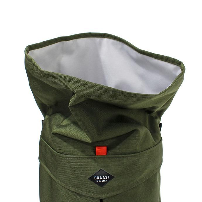 149219768 BRAASI INDUSTRY / LEVO - 25L Khaki/Orange 耐水ロールトップバックパック 02
