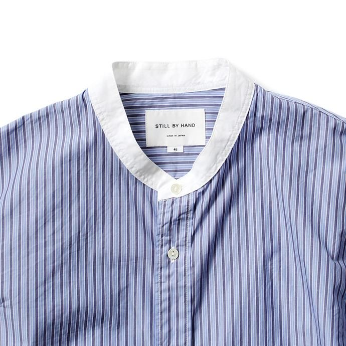 150255826 STILL BY HAND / SH04202 ストライプクレリックシャツ - Blue Stripe<img class='new_mark_img2' src='//img.shop-pro.jp/img/new/icons20.gif' style='border:none;display:inline;margin:0px;padding:0px;width:auto;' /> 02