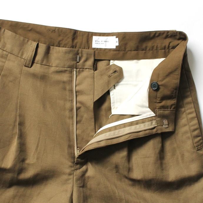 150379483 STILL BY HAND / PT03202 コットンリネン ワイドスラックス - Khaki 02