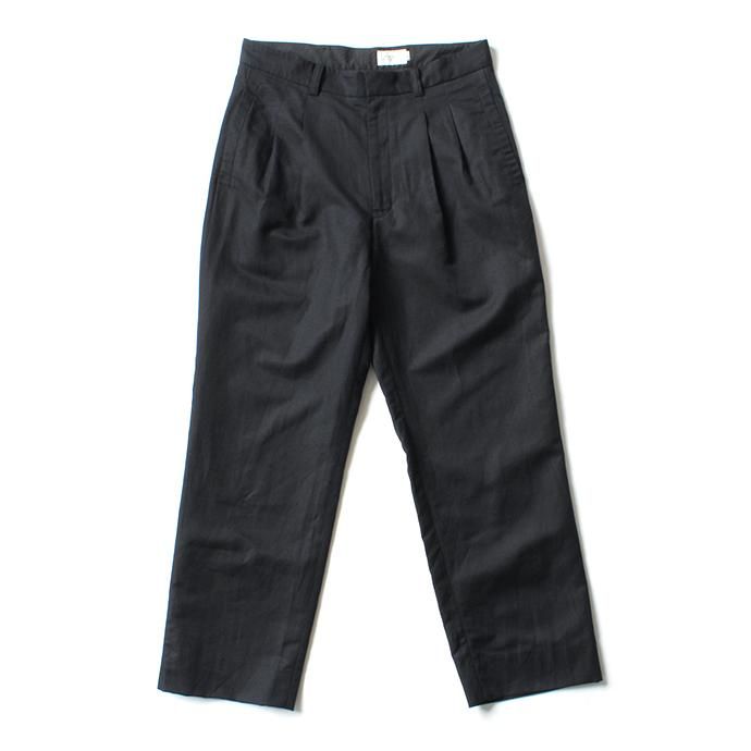 150379576 STILL BY HAND / PT03202 コットンリネン ワイドスラックス - Black 01