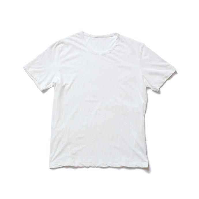 150637011 smoothday / 80/1 メンズ コズモラマ ハイゲージ天竺 クルーネックTシャツ SR-T056-001 - オフホワイト 01