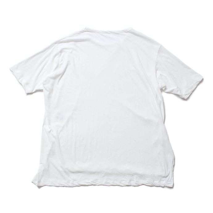 150637499 smoothday / 80/1 ユニセックス コズモラマ ハイゲージ天竺 オーバースリットTシャツ SR-T014-001 - オフホワイト 02