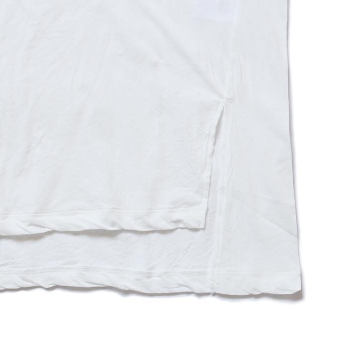 150637499 smoothday / 80/1 ユニセックス コズモラマ ハイゲージ天竺 オーバースリットTシャツ SR-T014-001 - オフホワイト 02