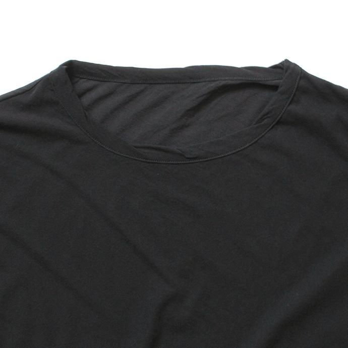 150637543 smoothday / 80/1 ユニセックス コズモラマ ハイゲージ天竺 オーバースリットTシャツ SR-T014-001 - ブラック 02