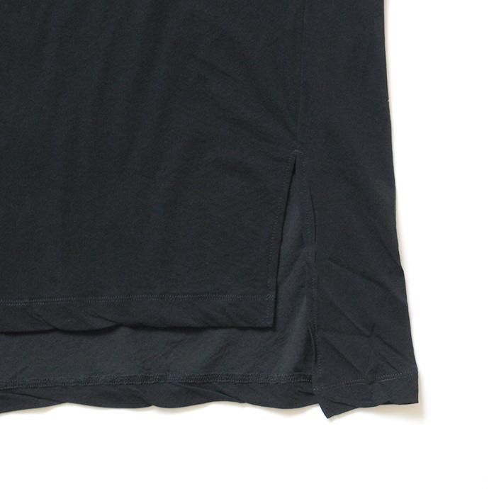 150637543 smoothday / 80/1 ユニセックス コズモラマ ハイゲージ天竺 オーバースリットTシャツ SR-T014-001 - ブラック 02