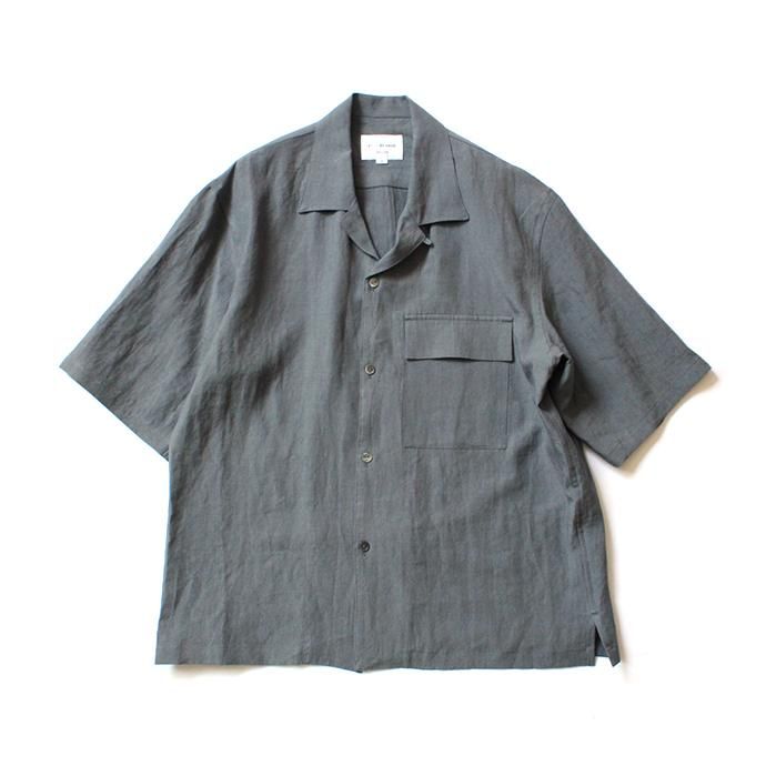 150691204 STILL BY HAND / SH03202 リネン半袖シャツ - Blue Grey 01