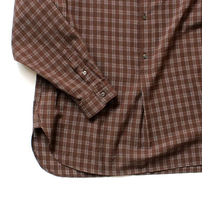 150692288 STILL BY HAND / SH07202 キュプラ混 プルオーバーチェックシャツ - Brown Check 02