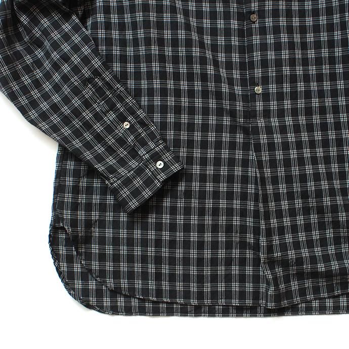150692308 STILL BY HAND / SH07202 キュプラ混 プルオーバーチェックシャツ - Black Check<img class='new_mark_img2' src='//img.shop-pro.jp/img/new/icons47.gif' style='border:none;display:inline;margin:0px;padding:0px;width:auto;' /> 02