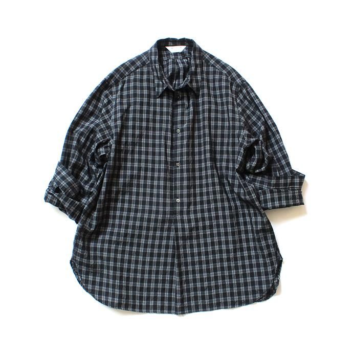 150692308 STILL BY HAND / SH07202 キュプラ混 プルオーバーチェックシャツ - Black Check<img class='new_mark_img2' src='//img.shop-pro.jp/img/new/icons47.gif' style='border:none;display:inline;margin:0px;padding:0px;width:auto;' /> 02