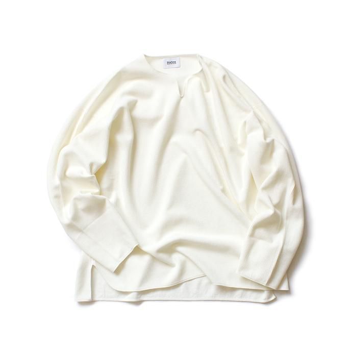 152342733 blurhms ROOTSTOCK / Rough & Smooth Thermal Over-Neck Loose Fit - Off ROOTS-RKAW19004F20 01