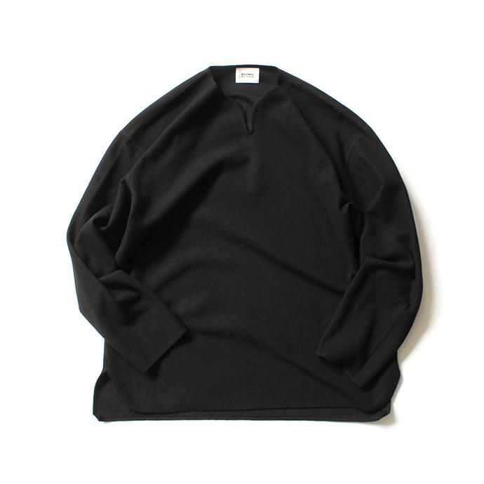 152342777 blurhms ROOTSTOCK / Rough & Smooth Thermal Over-Neck Loose Fit - Black ROOTS-RKAW19004F20 01