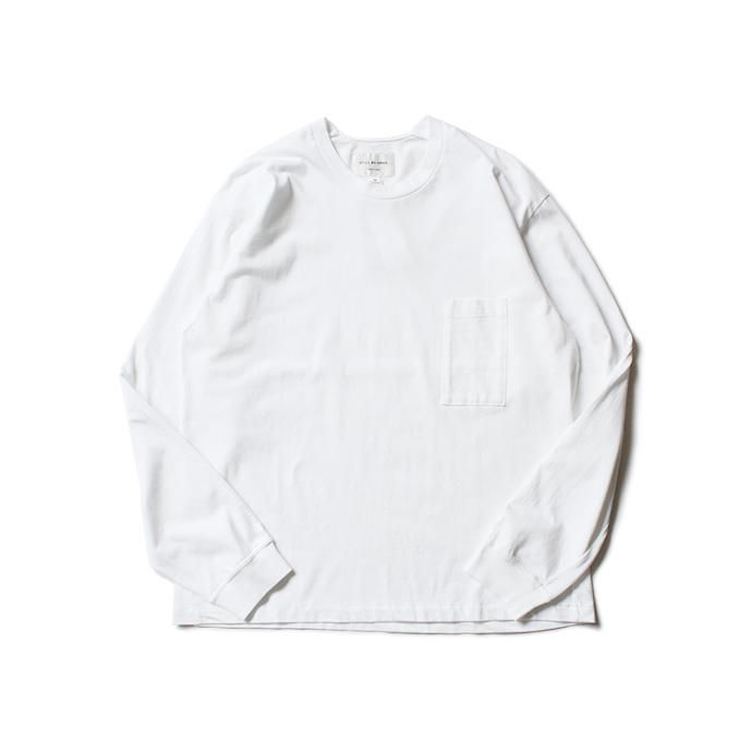 152533161 STILL BY HAND / CS04203 クルーネック長袖ポケットT - White 02