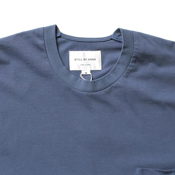 152533837 STILL BY HAND / CS04203 クルーネック長袖ポケットT - Slate Blue 02