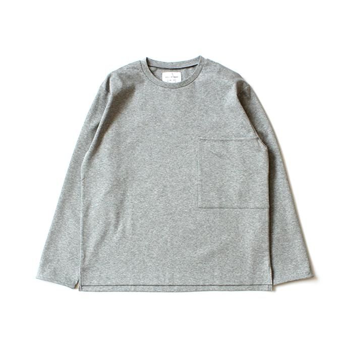 152755403 STILL BY HAND / CS03203 ポンチ素材 ビッグポケットカットソー - Grey 02