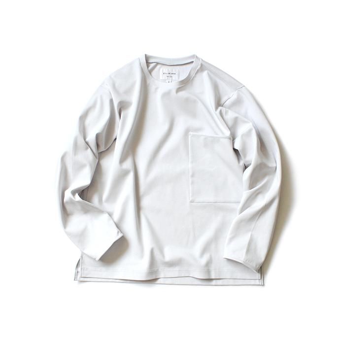 152755438 STILL BY HAND / CS03203 ポンチ素材 ビッグポケットカットソー - Light Grey 01