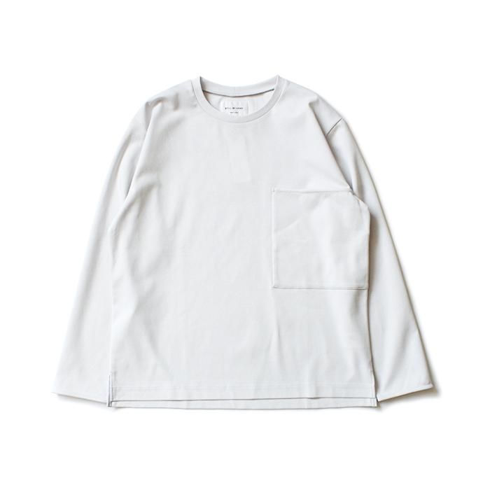 152755438 STILL BY HAND / CS03203 ポンチ素材 ビッグポケットカットソー - Light Grey 02