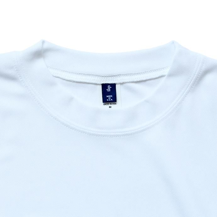 153428483 SMOKE T ONE / Dry Pique Mock Neck L/S ドライ鹿の子モックネック長袖Tシャツ - White 02