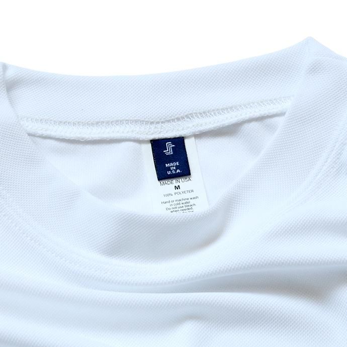 153428483 SMOKE T ONE / Dry Pique Mock Neck L/S ドライ鹿の子モックネック長袖Tシャツ - White 02