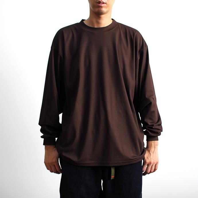 153428483 SMOKE T ONE / Dry Pique Mock Neck L/S ドライ鹿の子モックネック長袖Tシャツ - White 02