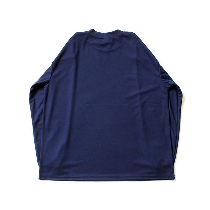 153428506 SMOKE T ONE / Dry Pique Mock Neck L/S ドライ鹿の子モックネック長袖Tシャツ - Navy 02