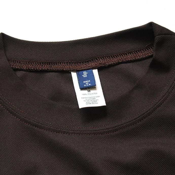 153428534 SMOKE T ONE / Dry Pique Mock Neck L/S ドライ鹿の子モックネック長袖Tシャツ - Brown 02