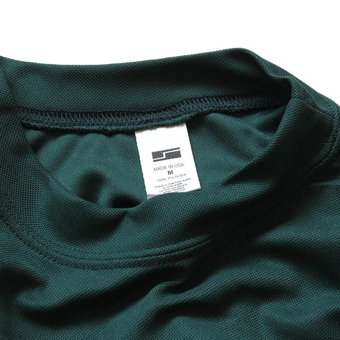 153428592 SMOKE T ONE / Dry Pique Mock Neck L/S ドライ鹿の子モックネック長袖Tシャツ - Green 02