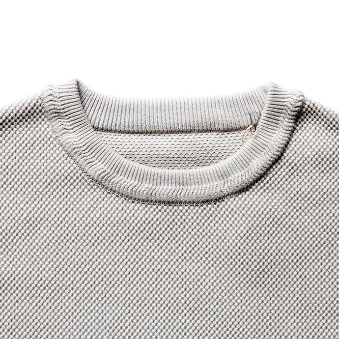 153609679 crepuscule / 2003-001 Moss stitch L/S sweat - White 鹿の子編みクルーネックプルオーバー ホワイト 02