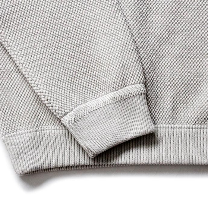 153609679 crepuscule / 2003-001 Moss stitch L/S sweat - White 鹿の子編みクルーネックプルオーバー ホワイト 02