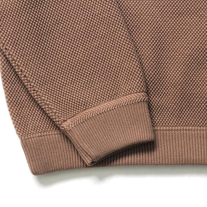 153610270 crepuscule / 2003-001 Moss stitch L/S sweat - L.Brown 鹿の子編みクルーネックプルオーバー ライトブラウン 02
