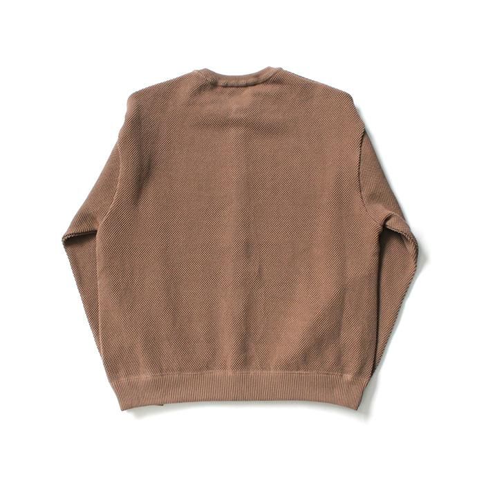 153611398 crepuscule / 2003-002 Moss stitch crew cardigan - L.Brown 鹿の子編みクルーネックカーディガン ライトブラウン 02