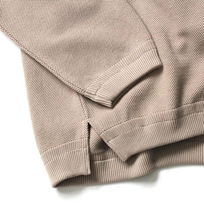 153612671 crepuscule / 2003-003 Moss stitch crew slit - Beige 鹿の子編みクルーネックプルオーバー ベージュ 02