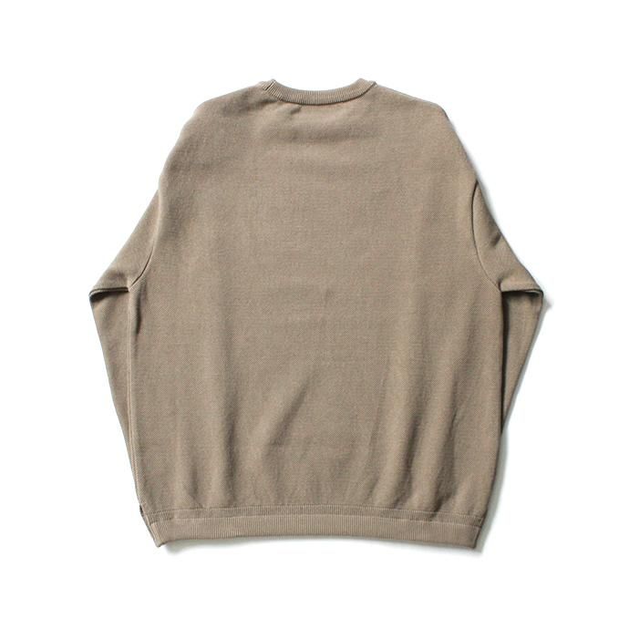 153613221 crepuscule / 2003-003 Moss stitch crew slit - Graybeige 鹿の子編みクルーネックプルオーバー グレーベージュ 02