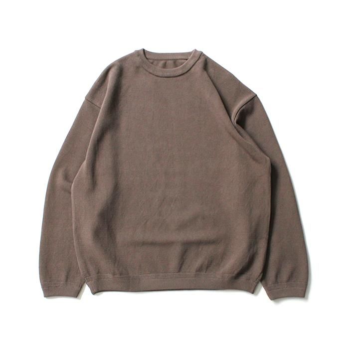 153613470 crepuscule / 2003-003 Moss stitch crew slit - Brown 鹿の子編みクルーネックプルオーバー ブラウン 01