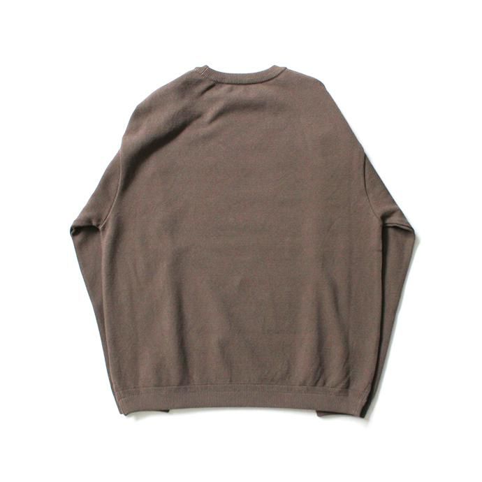 153613470 crepuscule / 2003-003 Moss stitch crew slit - Brown 鹿の子編みクルーネックプルオーバー ブラウン 02