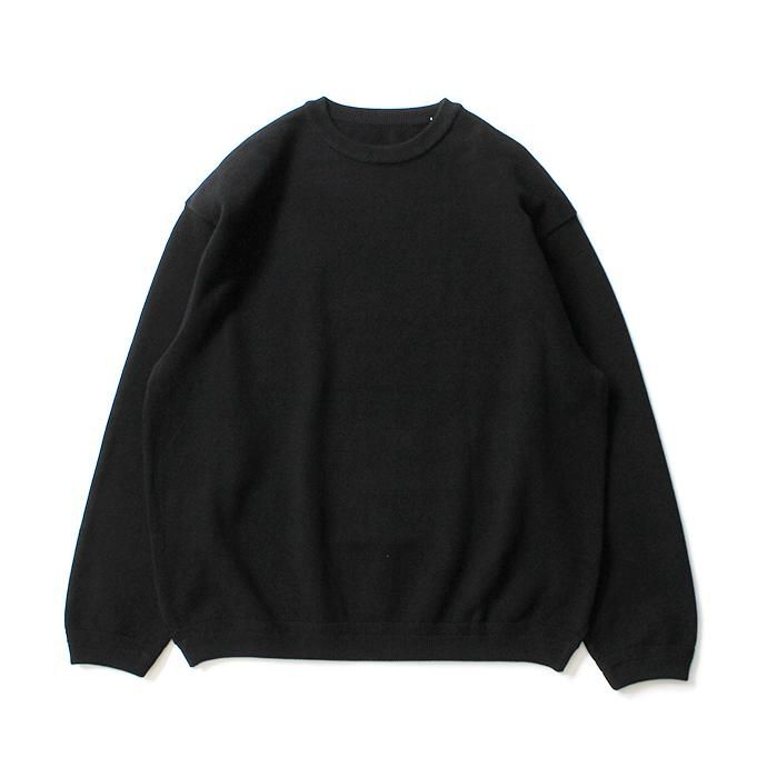 153613585 crepuscule / 2003-003 Moss stitch crew slit - Black 鹿の子編みクルーネックプルオーバー ブラック<img class='new_mark_img2' src='//img.shop-pro.jp/img/new/icons47.gif' style='border:none;display:inline;margin:0px;padding:0px;width:auto;' /> 01