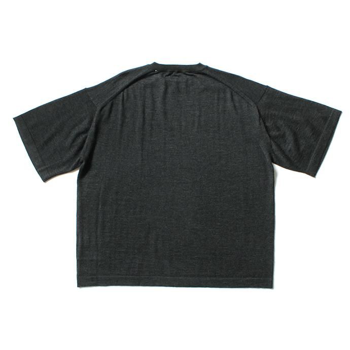 153685372 crepuscule / 2003-008 Cashmere t-sh - C.Gray カシミアニットTシャツ チャコールグレー 02